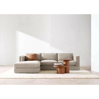 Oro Natural Walnut Mesa auxiliar escalonada de madera.