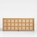 Cómoda de 6 cajones de ratán y madera de roble natural Campagna.