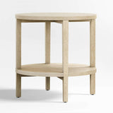 Clairemont Mesa Auxiliar Redonda de Madera de Roble Natural con Estante.