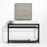 "Demi Luna" de Angela Allen Tan Brown Canvas 24"x24" Cuadro de arte mural enmarcado.