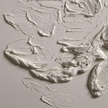 "Demi Luna" de Angela Allen Tan Brown Canvas 24"x24" Cuadro de arte mural enmarcado.