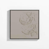 "Demi Luna" de Angela Allen Tan Brown Canvas 24"x24" Cuadro de arte mural enmarcado.