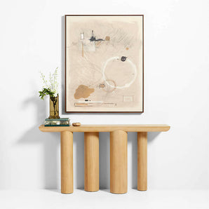 "Disentangled Thoughts" de LBA Collective Tan Brown Canvas 41"x51" Frame Wall Art Print.