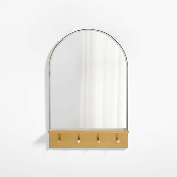 Edge Brass Espejo de pared de entrada con arco 24 "x36".
