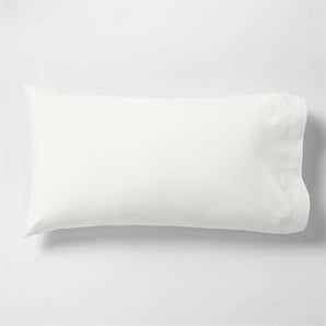 Funda de almohada de algodón orgánico percal blanco crujiente King Bed Pillow Sham.