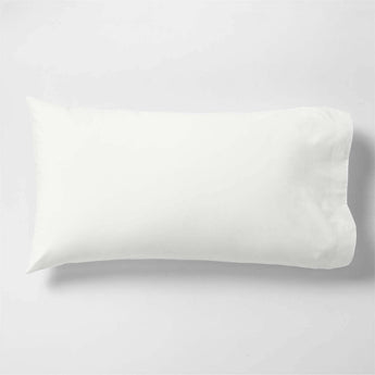 Funda de almohada de algodón orgánico percal blanco crujiente King Bed Pillow Sham.