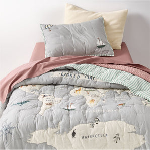 Colcha de algodón orgánico para niños Explorer Adventure