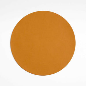 Mantel Individual Redondo Reversible de Piel de Fieltro Gris Rizzo.