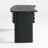 Escritorio curvo con cajones de madera de roble negro Gallerie 72,25".