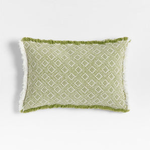 Almohada de algodón orgánico cardamomo Geo Fringe