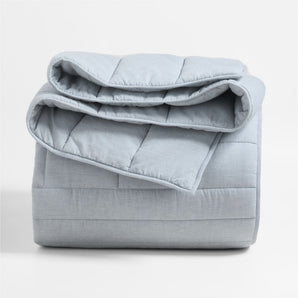 Edredón de rejilla de algodón orgánico Heathered Mist Queen