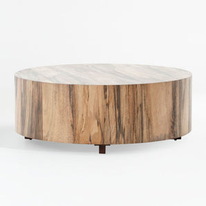 Mesa de centro redonda Dillon de madera Primavera Spalted
