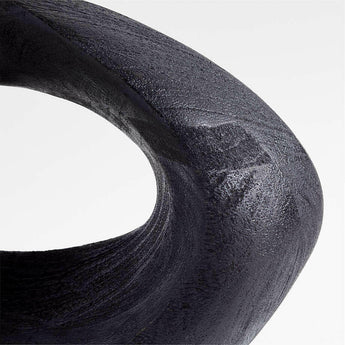 Escultura decorativa de madera oscura Izumo 8".