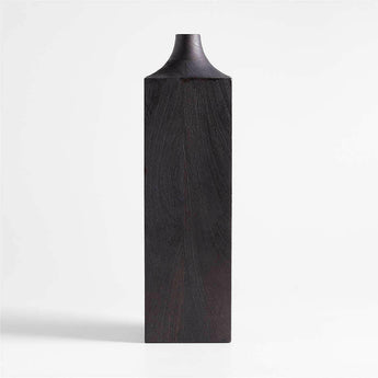 Izumo Jarrón grande de madera oscura 18".