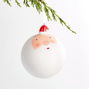 Alegre bola de Papá Noel adorno para árbol de Navidad con gorro de cerámica