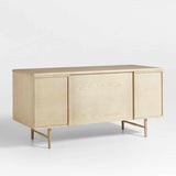 Escritorio Kaufman 62" de madera natural y rubia con cajón para archivos.