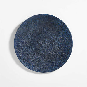 "Kioko" Arte de pared en papel maché texturizado azul de 35".