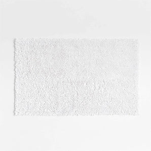 Alfombrilla de baño blanca de algodón orgánico Loop.