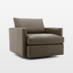 Silla giratoria Lounge de cuero
