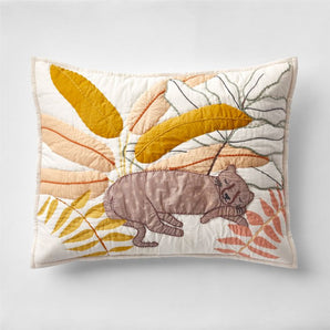 Preciosa funda de almohada de voile de algodón con estampado de leopardo para niños