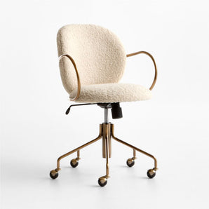 Silla de oficina tapizada Luna Boucle