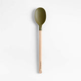 Marin Desert Cuchara verde de silicona y madera.