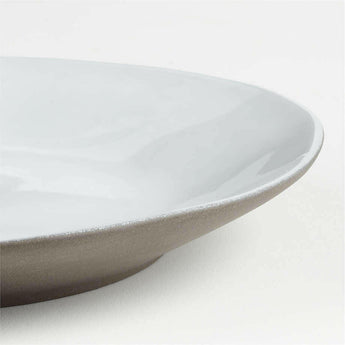 Plato de gres reciclado Marin White.