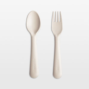 Tenedor y cuchara para niños Mushie