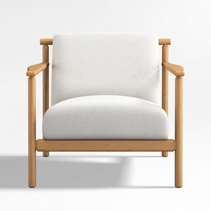Silla de centro con estructura de madera tapizada Ojai