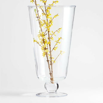 Ophelia Clear Soplado a mano Cristal Jarrón alto 22".