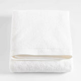 Sábana de baño de algodón orgánico antimicrobiano blanco brillante.