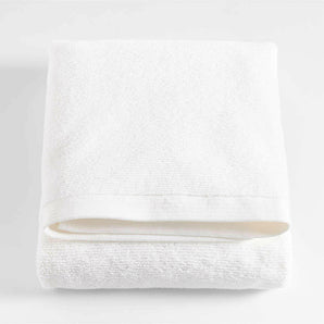 Sábana de baño de algodón orgánico antimicrobiano blanco brillante.