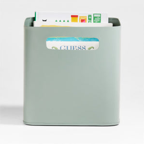 Cubo de almacenaje infantil de metal con asas