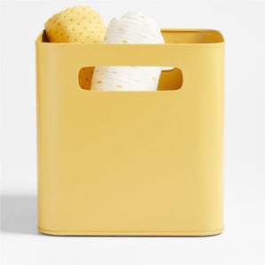 Cubo de almacenaje infantil de metal con asas