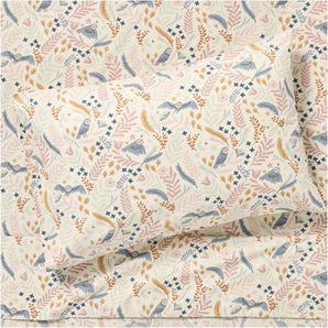 Juego de sábanas infantil de percal de algodón orgánico Búho