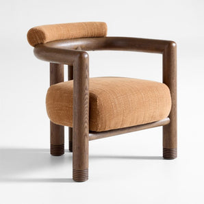 Silla de centro con estructura de madera Porto