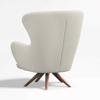 Silla Powell White Fabric Wingback Lounge Accent.