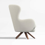 Silla Powell White Fabric Wingback Lounge Accent.