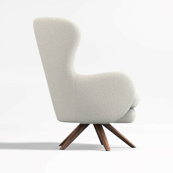 Silla Powell White Fabric Wingback Lounge Accent.