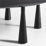 Mesa de centro redonda de madera de fresno ebonizado Repaso de 48".