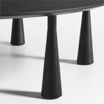 Mesa de centro redonda de madera de fresno ebonizado Repaso de 48".