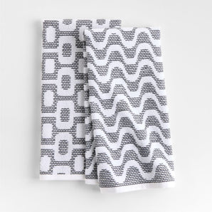 Juego de 2 paños de cocina de rizo de algodón orgánico con textura