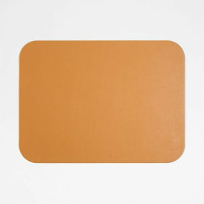 Mantel Individual Rectangular Reversible Marrón de Piel Reciclada Easy Care de Rizzo.