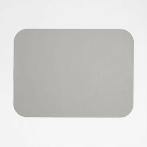 Mantel Individual Rizzo Easy Care de Piel Reciclada Gris Rectangular Reversible.