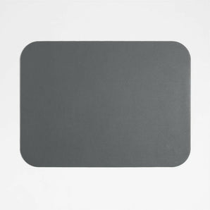 Mantel Individual Rizzo Easy Care de Piel Reciclada Gris Rectangular Reversible.