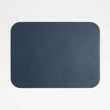 Mantel Individual Rizzo Easy Care de Piel Reciclada Reversible Azul Marino y Natural Rectangular.