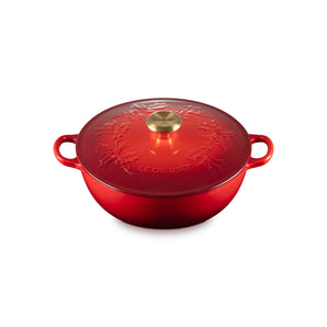 Olla redonda Le Creuset Traditional Holly con pomo dorado