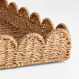 Bandeja de fibra tejida natural Scallop.