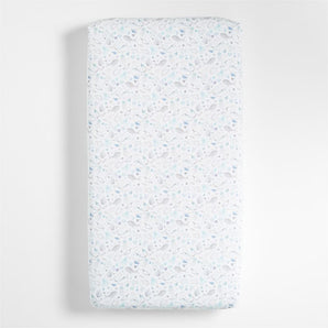 Sábana bajera de algodón ecológico Stay Cool Sea para bebés