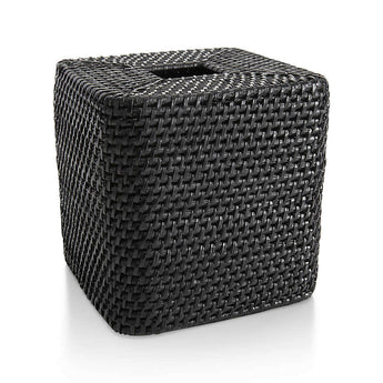 Cubierta de caja de pañuelos cuadrados negros Sedona.